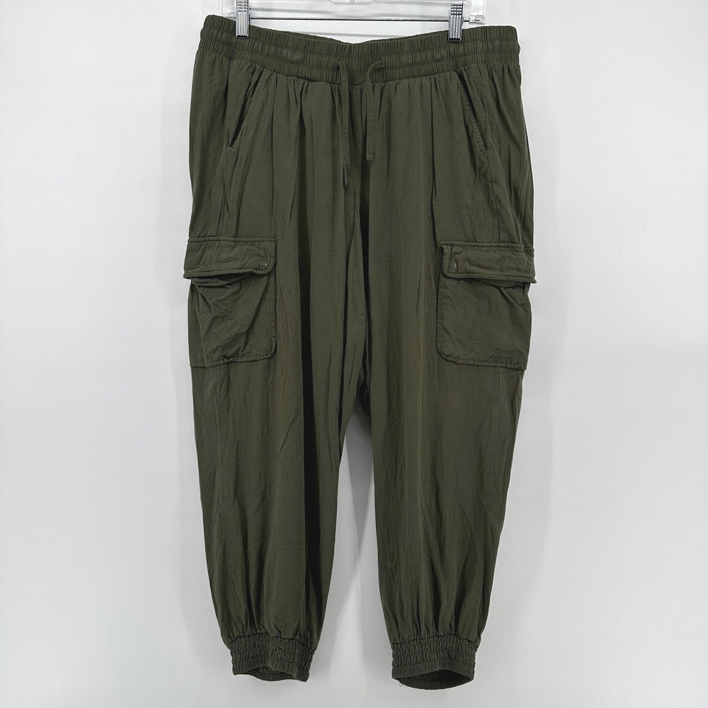 Torrid Olive Green Cargo Jogger Pants Elastic Waist Plus Size 1 1X 12574761